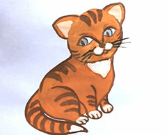 Рисованная кошка